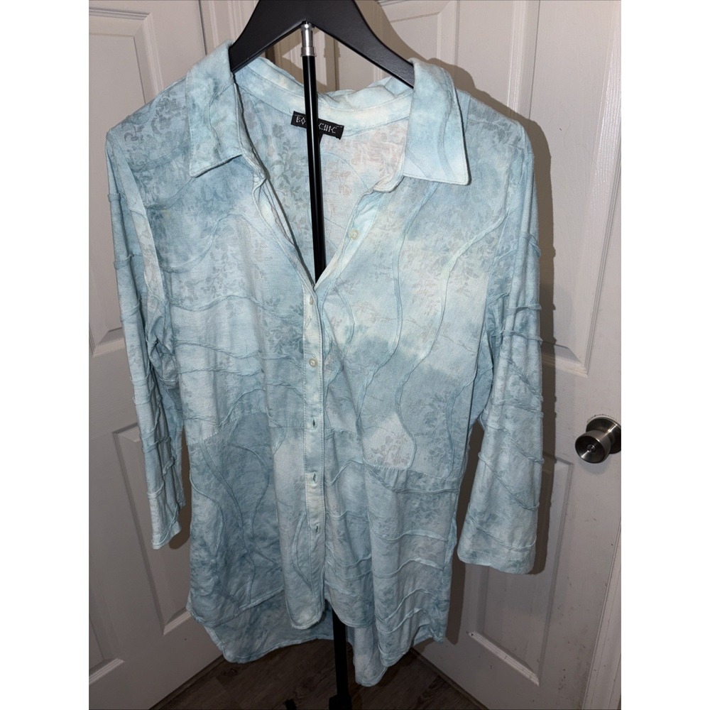 Boho‎ Chic Large Tunic Artisanal Texture Ethereal Colorway Loose Flowy Western